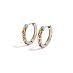 Boucles D'Oreilles Créoles Pour Femmes, Style Classique, En Acier Inoxydable, Étanches, Couleur Or. h5 Image4