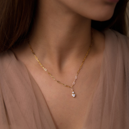 Colliers pendentifs élégants pour femmes, en acier inoxydable étanche, couleur or, en forme de fer à cheval et ornés de zircon. 2