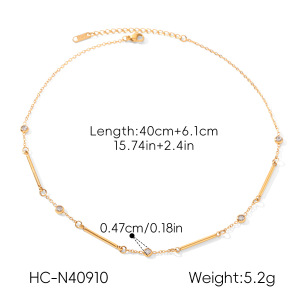 Colliers À Maillons Simples Pour Femmes, En Acier Inoxydable, Couleur Or, Avec Zircon, Style Daily Chain Circle h5 Image2