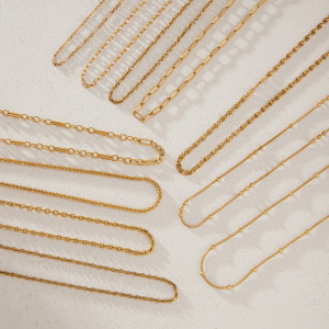 Colliers À Maillons Simples Pour Femmes, En Acier Inoxydable, Étanches, Couleur Or, À Faire Soi-Même h5 Image3