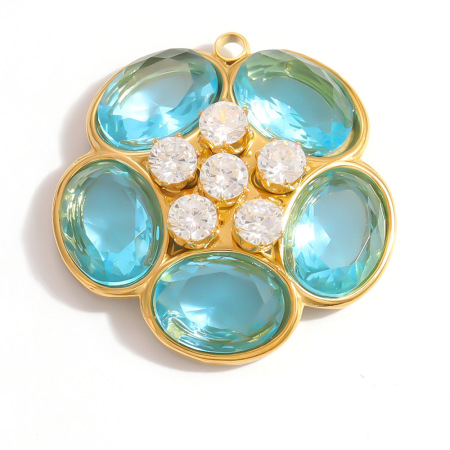 Pendentifs pour femmes, collection Simple Series DIY, forme irrégulière, cœur, fruit, coquille de cerise, acier inoxydable étanche, couleur or 2