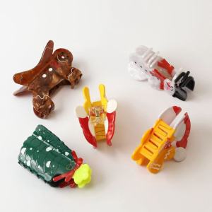 Pinces À Cheveux Unisexes En Acétate, Motif Noël Mignon Et Coloré, Série Simple h5 Image3