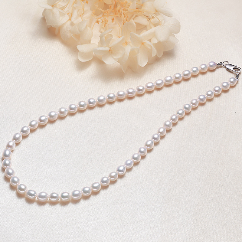 Collier De Perles D'Eau Douce Pour Femme, Collection Simple Et Élégante