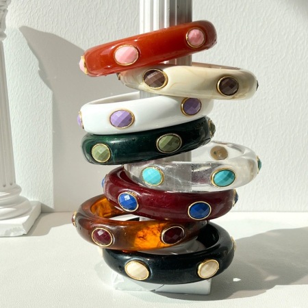 Bracelets pour femmes en résine de forme géométrique