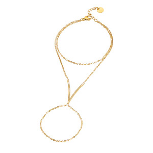 Bracelet Chaîne Pour Femme Simple Series Daily Chain En Acier Inoxydable Étanche Couleur Or h5 Image5