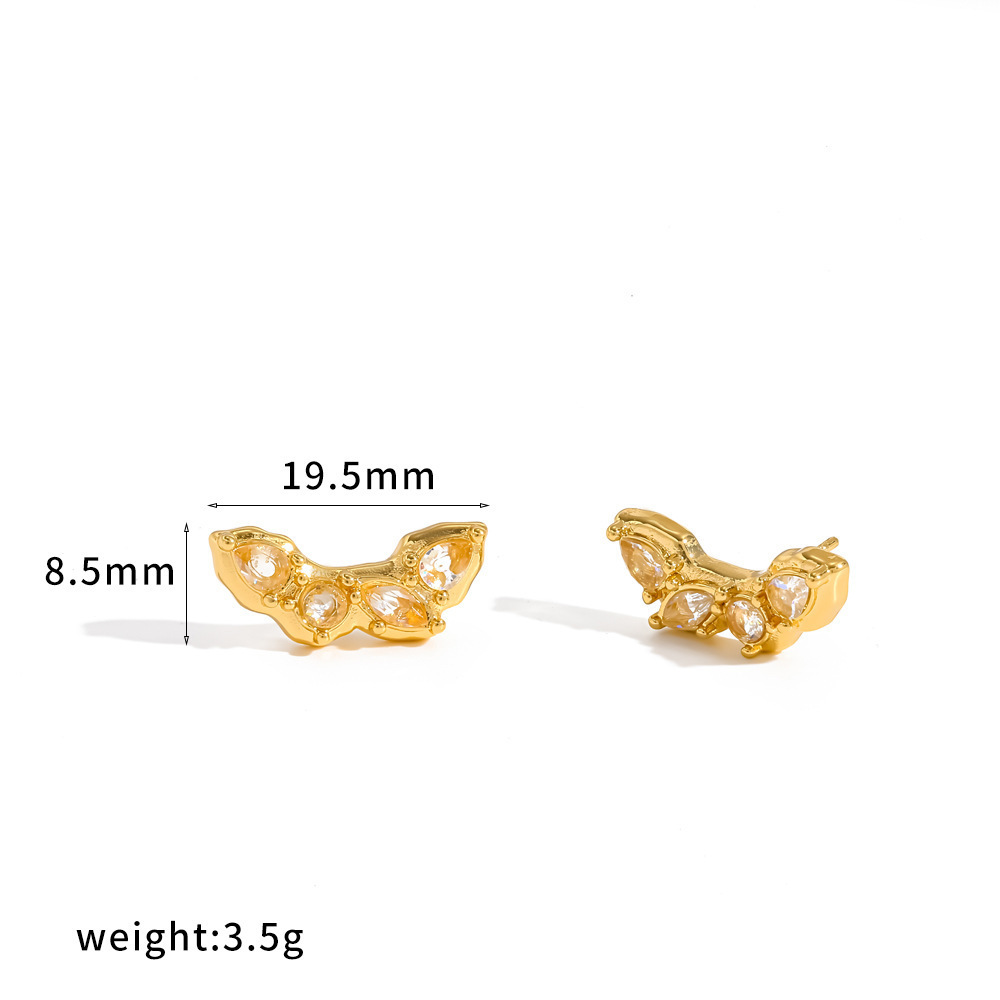 Boucles D'Oreilles Créoles Pour Femmes En Acier Inoxydable Étanche, Couleur Or, Ornées De Strass