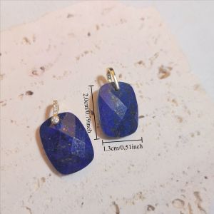 Pendentifs Rectangulaires Pour Femmes, En Pierres Naturelles, Couleur Cuivre Doré Et Strass h5 Image4