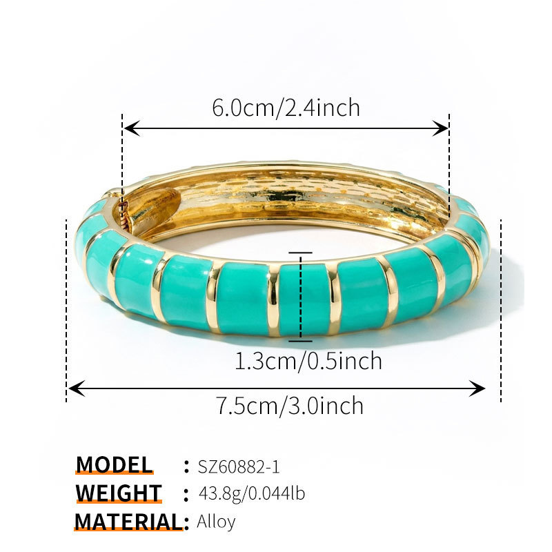 Bracelets Pour Femmes En Alliage Émaillé De Forme Géométrique Rétro 