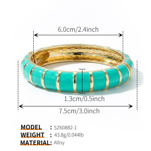 Bracelets Pour Femmes En Alliage Émaillé De Forme Géométrique Rétro h5 
