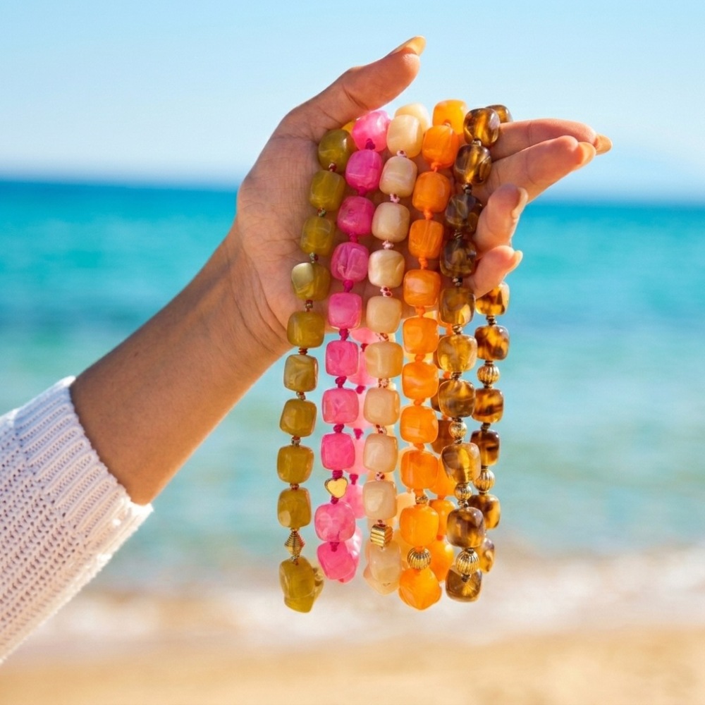 Colliers De Perles Tissées En Acrylique Pour Femmes, Collection Simple Series Daily Beads h5Image3