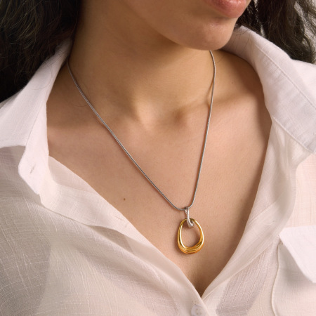 Colliers pendentifs pour femmes en acier inoxydable étanche, forme irrégulière élégante et simple, collection Simple