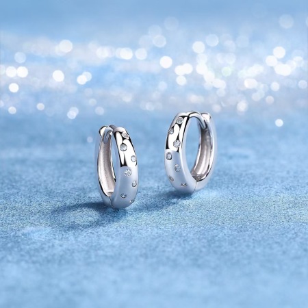 Boucles d'oreilles Simple Series Classic de forme irrégulière en argent sterling 925, couleur or, moissanite. 2