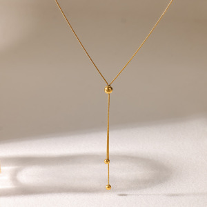 Colliers Pendentifs Unisexes Simple Series Daily Geometric Shape En Acier Inoxydable Étanche Couleur Or h5 Image3
