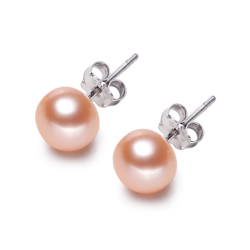 Boucles D'Oreilles En Perles D'Eau Douce Daily Circle Pour Femmes, Collection Simple Series. Image3