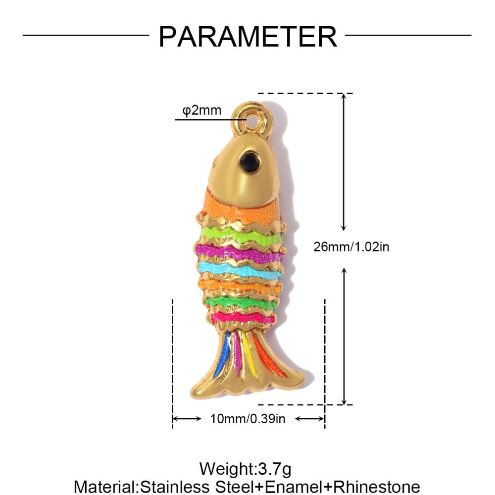Pendentifs Femme Romantiques En Acier Inoxydable, Couleur Or, Motif Poisson Et Étoile De Mer, À Faire Soi-Même h5Image4