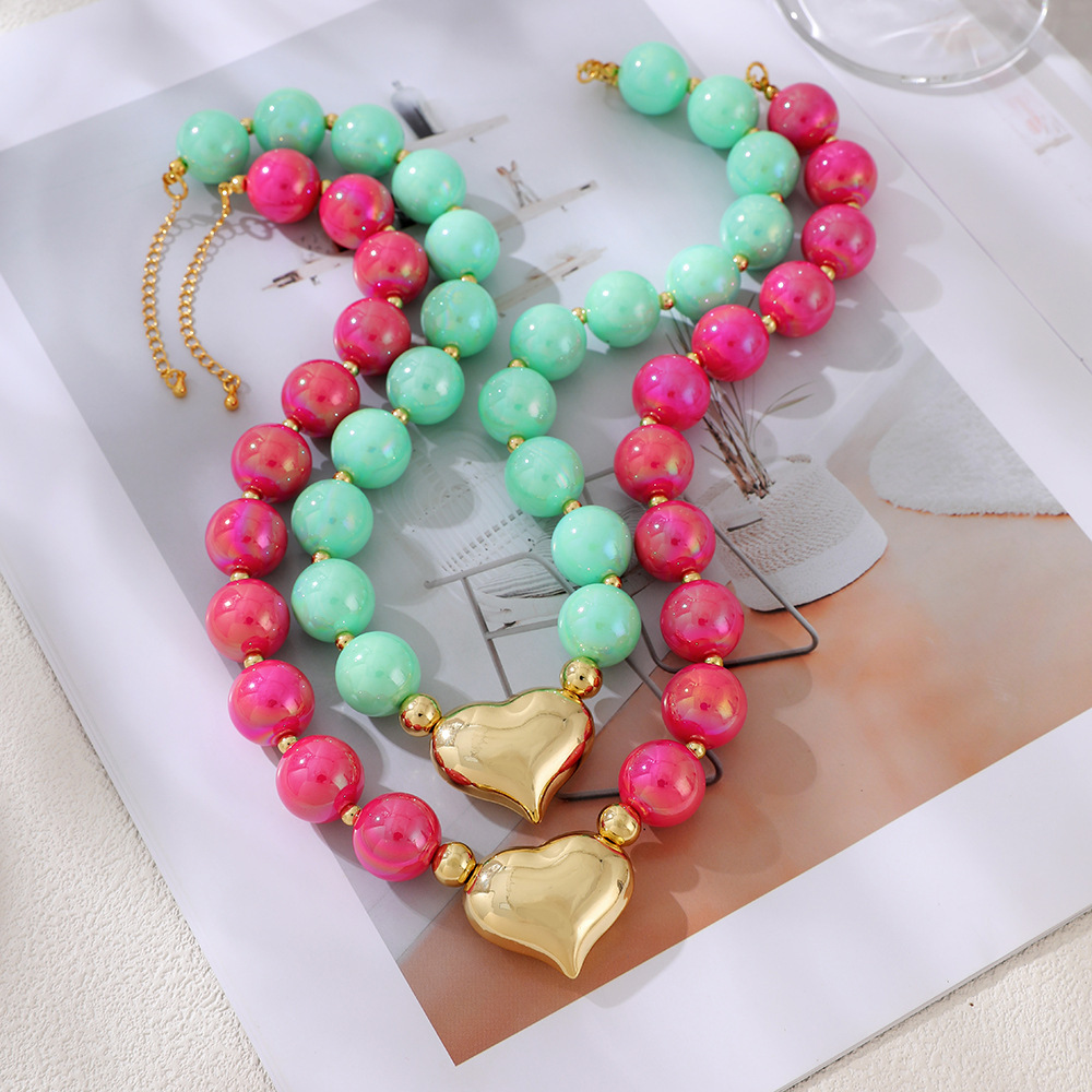 Colliers De Perles En Résine Sweet Heart Beads Pour Femmes Image3