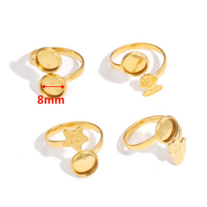 Apprêts À Bijoux En Acier Inoxydable Imperméables Couleur Or À Motif De Dessin Animé h5 Image3