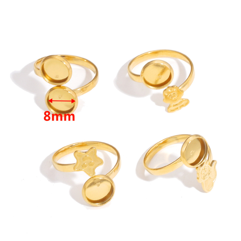 Apprêts À Bijoux En Acier Inoxydable Imperméables Couleur Or À Motif De Dessin Animé h5Image3