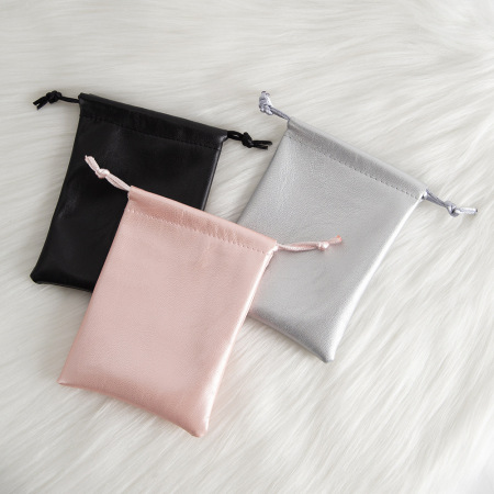 Sacs à bijoux en PU de couleur unie 2