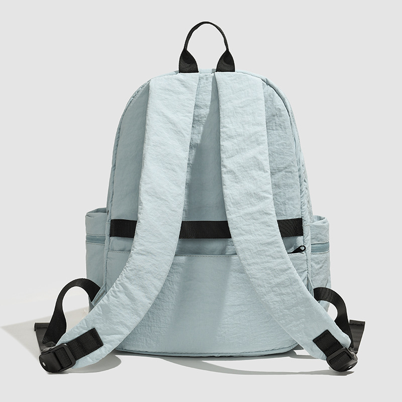 Sac À Dos Femme En Nylon Uni, Style Décontracté, Sans Inscription, Rond. h5Image3