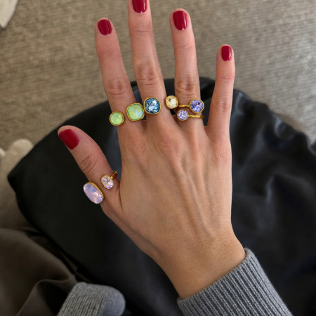 Bagues pour femmes en acier inoxydable doré, étanches, de forme irrégulière et ornées de zircon, collection Luxueuse.