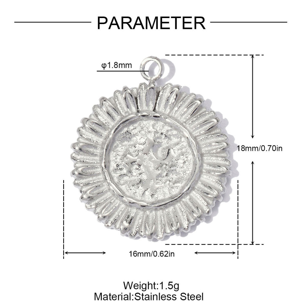 Pendentifs Diy Pour Femmes En Acier Inoxydable, Couleur Or, En Forme De Cœur Et De Soleil, Étanches, Avec Strass.