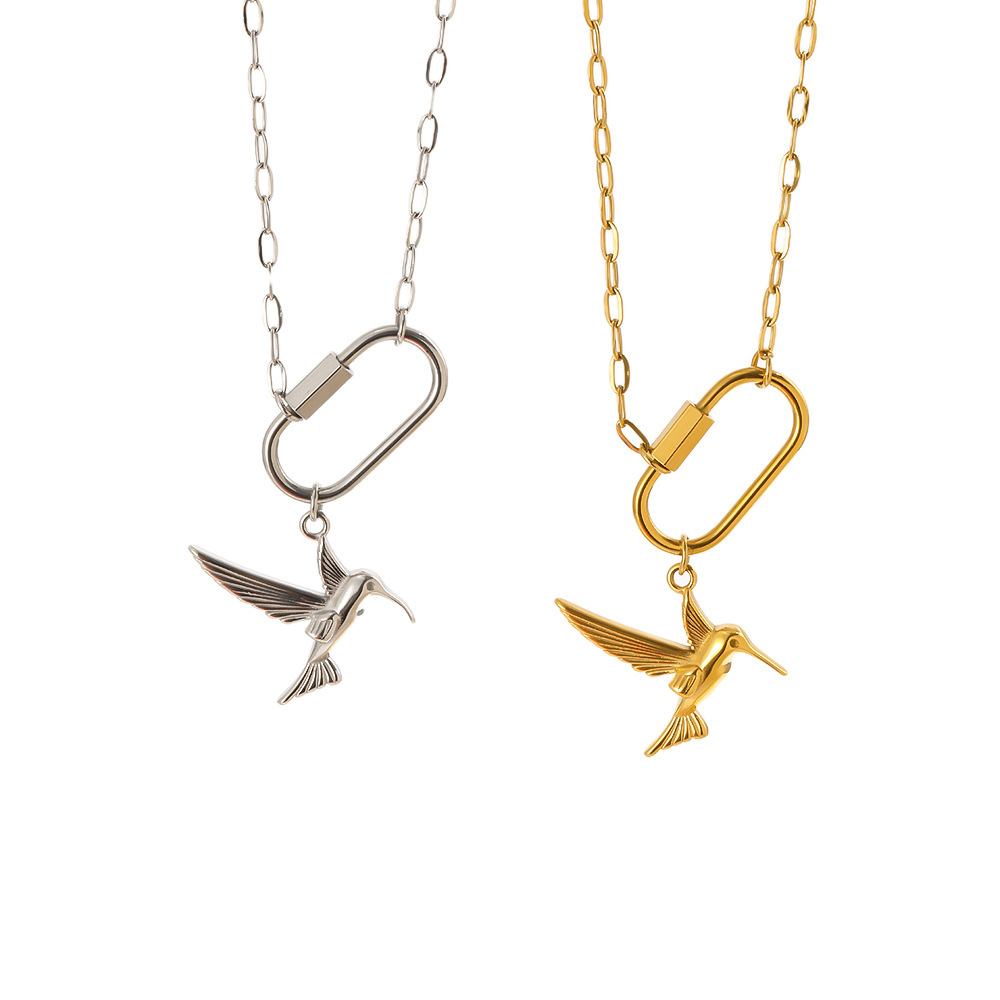 Colliers Pendentifs Pour Femmes, Collection Simple, Motif Animal Mignon Et Irrégulier, En Acier Inoxydable Étanche, Couleur Or Image4