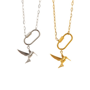 Colliers Pendentifs Pour Femmes, Collection Simple, Motif Animal Mignon Et Irrégulier, En Acier Inoxydable Étanche, Couleur Or h5 Image4