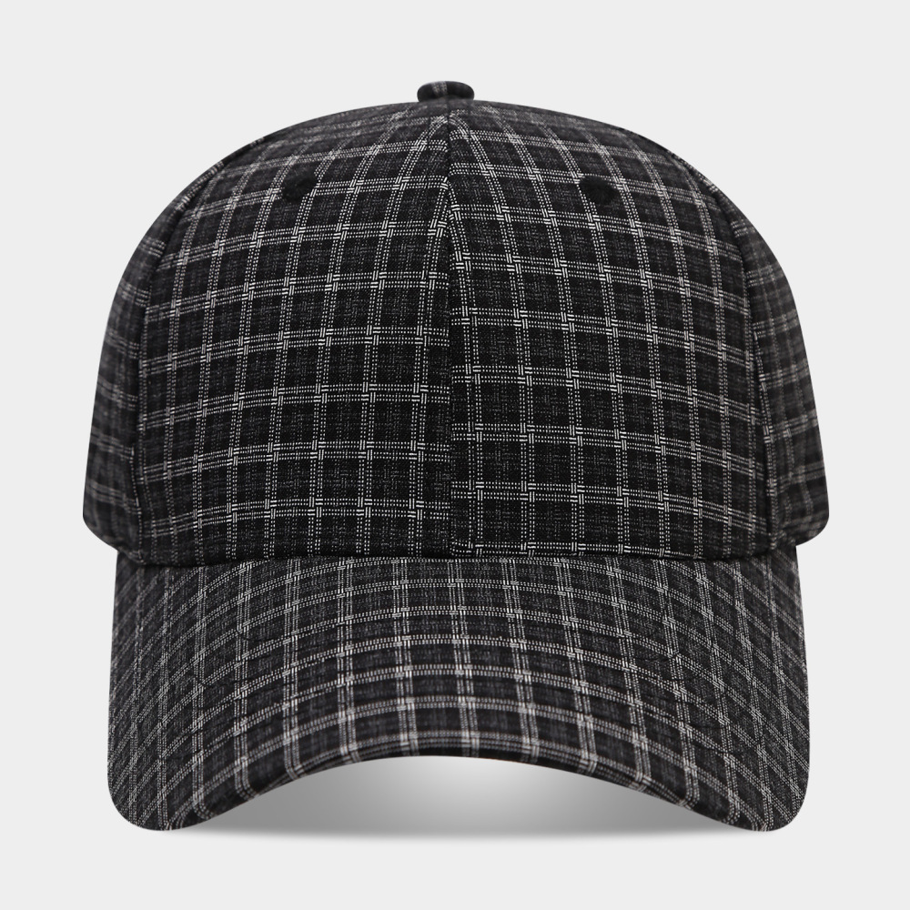 Casquette De Baseball Unisexe En Coton À Carreaux Uni, Style Décontracté, De La Série Simple Image4