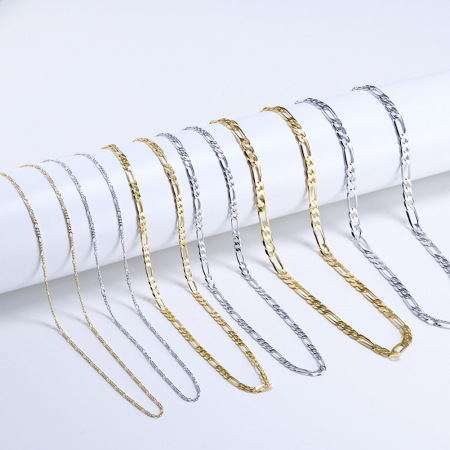 Colliers pour femmes en argent sterling 925 plaqué rhodium, collection Simple Series Daily Chain