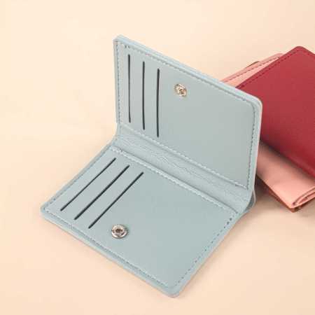 Portefeuilles et porte-cartes carrés pour femmes, style décontracté, couleur unie, en PU 2