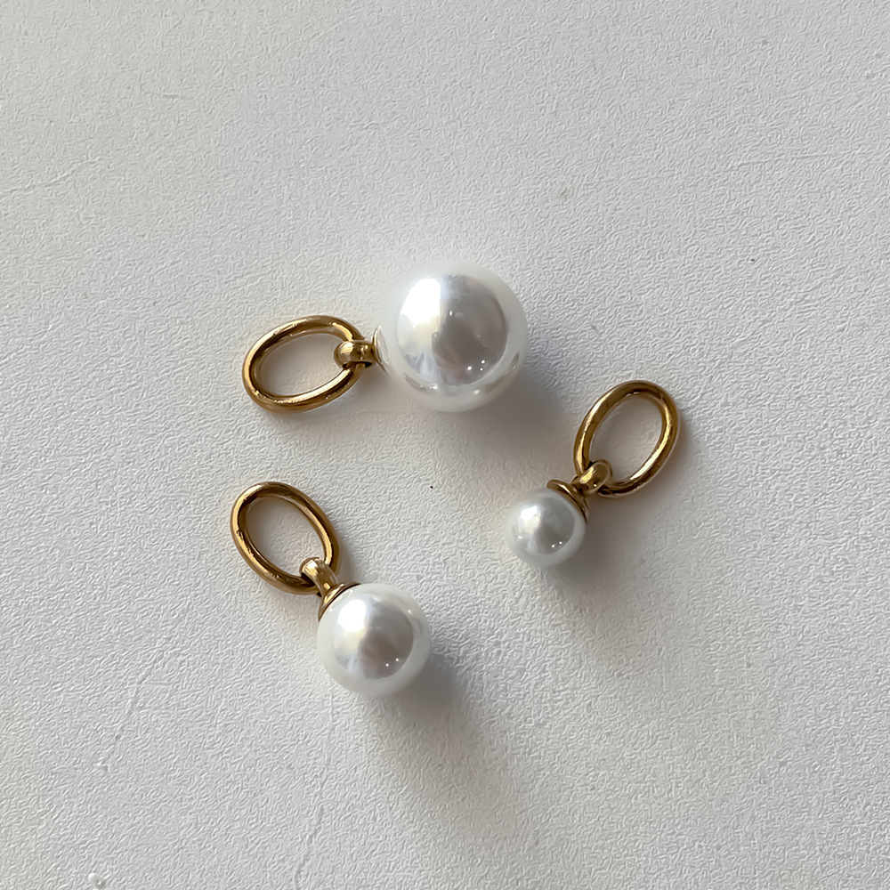 Série Simple Diy Cercle Acier Inoxydable Imperméable Perles Artificielles Couleur Or Perles De Perles Artificielles Douces Image3