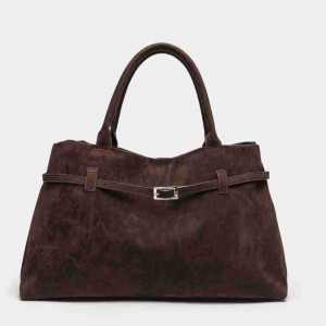 Sacs Cabas Pour Femmes En Daim Uni, Style Décontracté, Avec Détails Métalliques h5 Image3