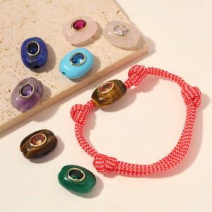 Pendentifs Pour Femmes En Pierres Naturelles, Forme Elliptique, À Faire Soi-Même, Collection Classique h5 Image3