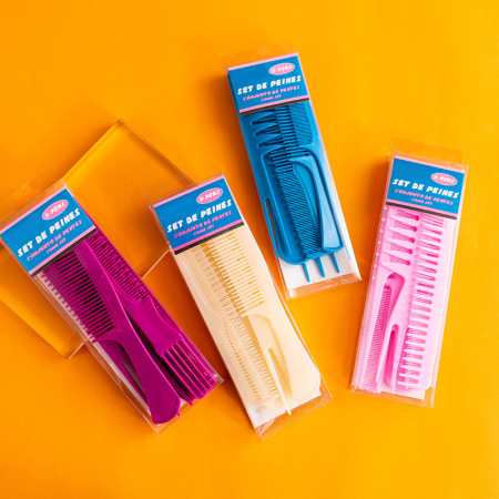 Peignes en plastique uni couleur quotidienne de la gamme Simple Series