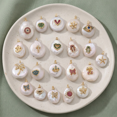 Pendentifs pour femmes en strass imitation perle, forme irrégulière, collection Simple Series DIY