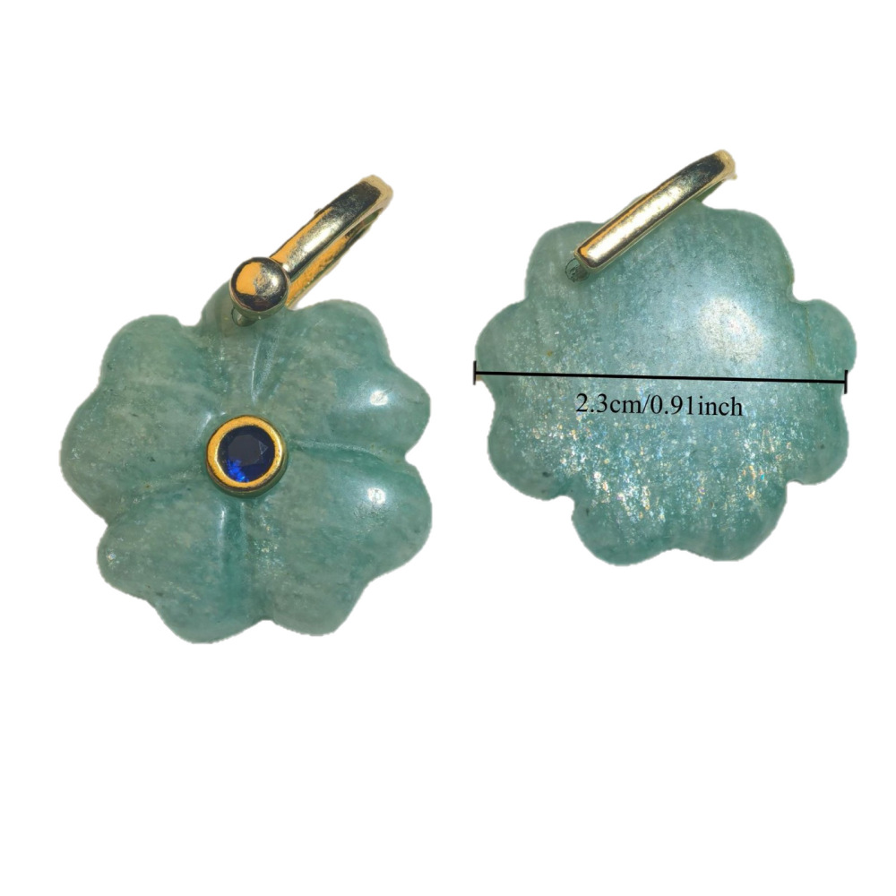 Pendentifs Pour Femmes En Forme De Fleur, Pierres Naturelles, Cuivre Doré Et Zircon Image5