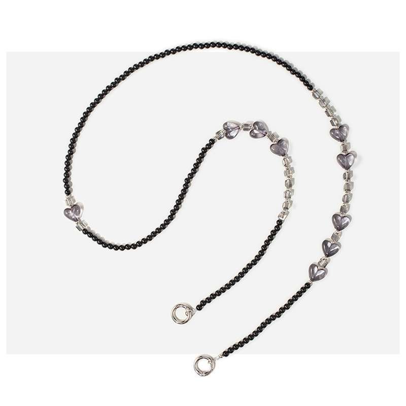 Série Simple, Décontractée, Nœud En Forme De Cœur, Perles De Couleur Unie, Bandoulière En Abs 