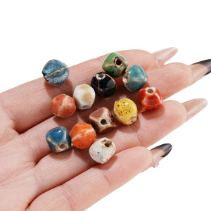 Perles En Céramique À Dégradé De Couleurs Et De Forme Irrégulière, Série Simple À Faire Soi-Même h5 Image3