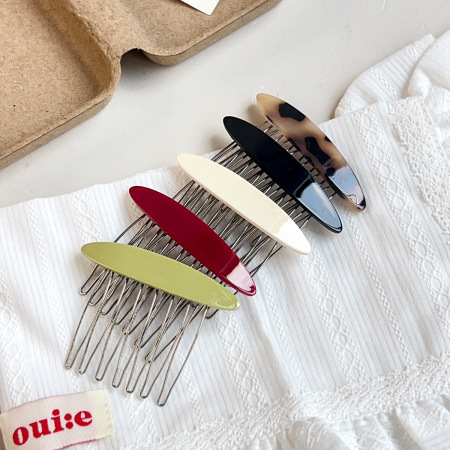 Peignes à cheveux en acétate à imprimé léopard, couleur unie, de la gamme Simple Series Daily