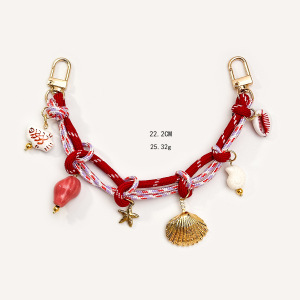 Collection Ethnique Décontractée Style Océanique Couleurs Mélangées Coquillages Étoiles De Mer Breloques En Corde Pour Sac h5 Image3