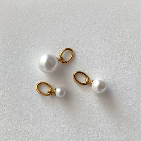 Série Simple DIY Cercle Acier Inoxydable Imperméable Perles Artificielles Couleur Or Perles de Perles Artificielles Douces 2