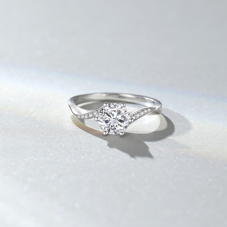 Bagues pour femmes en moissanite, plaquées platine, forme simple et irrégulière, collection Luxueuse 2