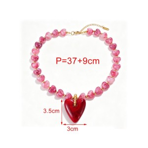 Colliers De Perles En Résine Pour Femmes, Collection Romantique « Sweet Heart Beads » h5 Image5