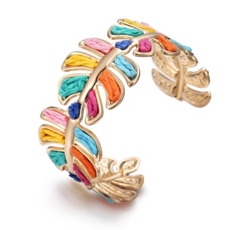 Bracelets pour femmes en raphia tressé, motif floral romantique, collection Vacances 2