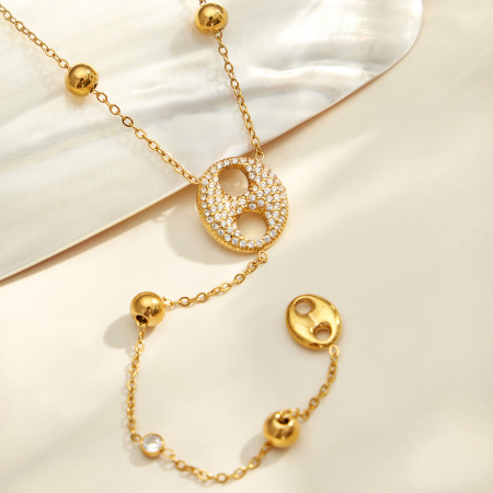 Colliers pendentifs pour femmes, collection luxe, forme irrégulière, chaîne en acier inoxydable étanche couleur or 2