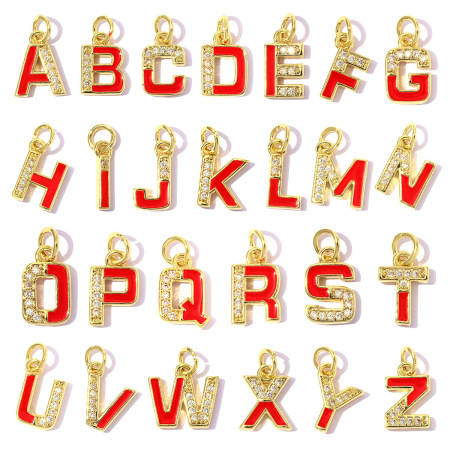 Pendentifs femme simples à faire soi-même, lettres, couleur cuivre et or