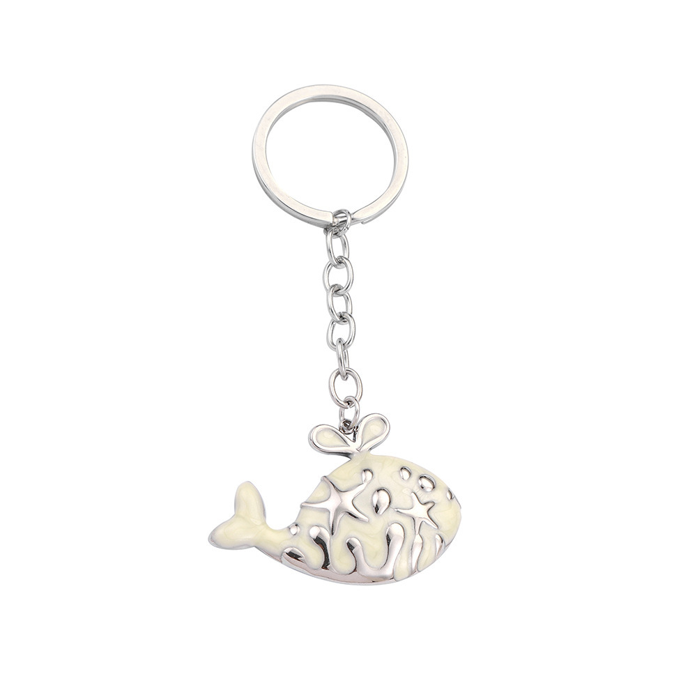 Porte-Clés En Alliage Représentant Un Poisson Mignon Et Mignon, Style Océanique, De La Série Simple. 