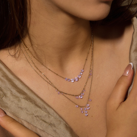 Colliers pendentifs pour femmes, série luxueuse, élégants, à pompons et perles, en acier inoxydable étanche, couleur or 2