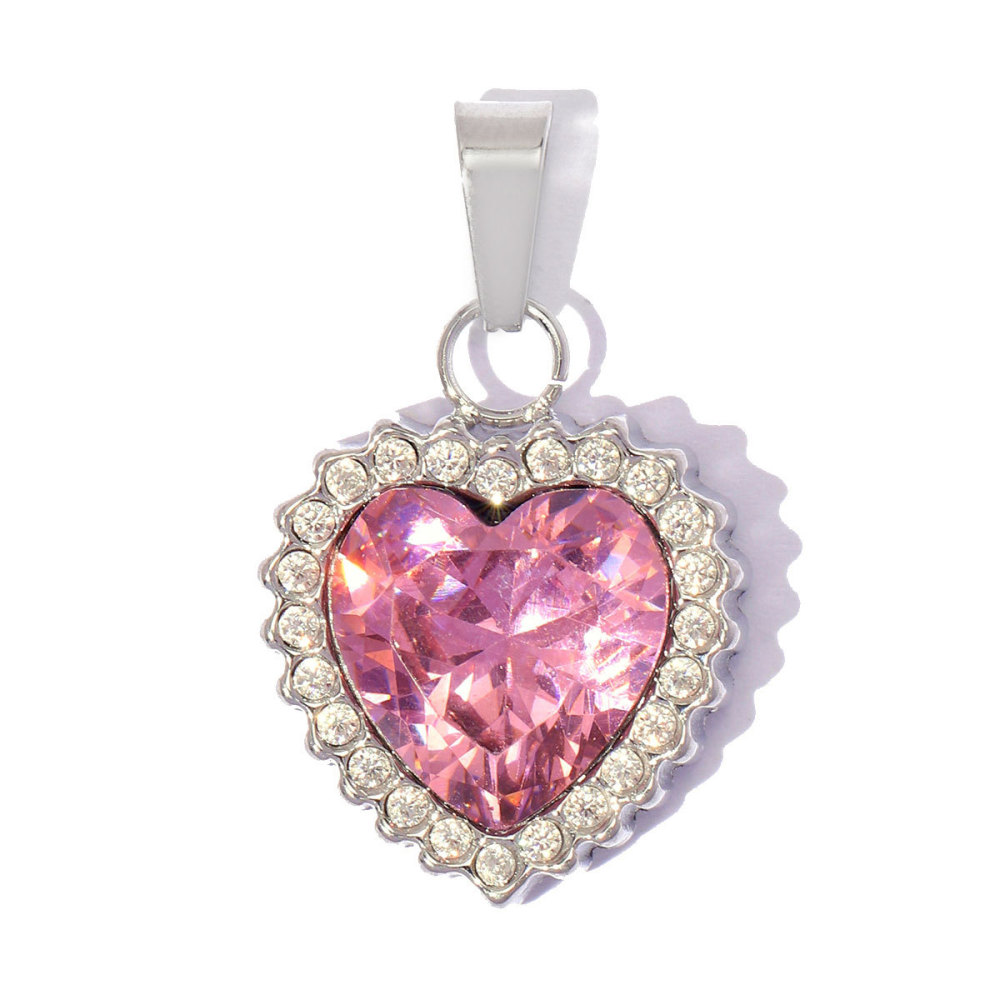 Pendentifs De Luxe En Forme De Cœur, En Acier Inoxydable, Couleur Or, Étanches, Ornés De Strass Et De Zircon, Pour Femmes, À Faire Soi-Même. h5Image2